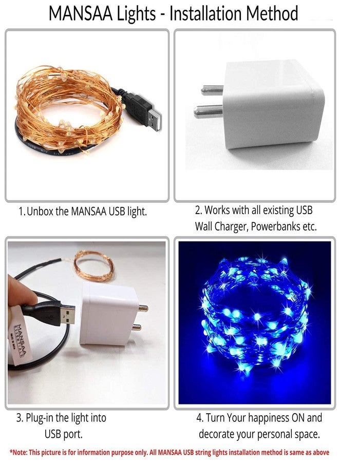 MANSAA M23 USB LED String Light | 5 Meter 50 LEDs | Blue Color | USB Operated | Home Decor LED Light - Image 4